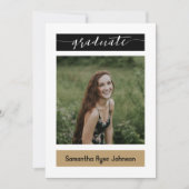 金ゴールドモダンブロック3-Photo卒業 招待状 (正面)