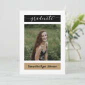 金ゴールドモダンブロック3-Photo卒業 招待状 (スタンド正面)