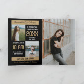 金ゴールドモダンブロック5 – 写真の卒業 招待状 (内部)