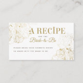 金ゴールドモダンプニーズスケッチブライダルシャワーレシピ エンクロージャーカード (正面)