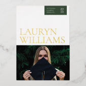 金ゴールドモダンプロフェッショナル卒業発表 箔招待状 (正面)