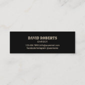 金ゴールドモダンヘアークリッパー理容師ショップヘアドレッサー スキニー名刺 (裏面)