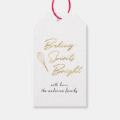 金ゴールドモダンベーキングスピリッツ明るいクリスマスベーキング ギフトタグ (正面)