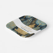 金ゴールドモダンホリデーフォレストカスタムクリスマス ペーパープレート (傾斜あり)