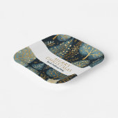 金ゴールドモダンホリデーフォレストクリパーソナライズされたスマス ペーパープレート (傾斜あり)