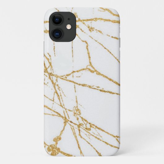 金ゴールドモダンホワイトケースメイト Case-Mate iPhoneケース (裏面)