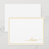 金ゴールドモダンホワイトスガーリークリプト名 サンキューカード (正面/裏面)