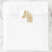 金ゴールドモダンホワイトゼブラアニマルサファリデザイン スクエアシール (バッグ)