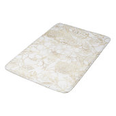 金ゴールドモダンホワイトフローラドールラインアート バスマット (アングル)