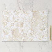 金ゴールドモダンホワイトフローラドールラインアート ペーパーパッド (インサイチュ)