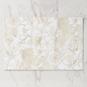 金ゴールドモダンホワイトフローラドールラインアート ペーパーパッド (正面)