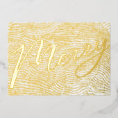 金ゴールドモダンホワイトメリークリスマスフレームフォトフォイル 箔シーズンカード (正面)