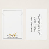 金ゴールドモダンホワイトモノグラムのジュエリーネックレス (正面&裏面)