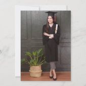 金ゴールドモダンボウフォト卒業パーティー招待状 案内状 (裏面)