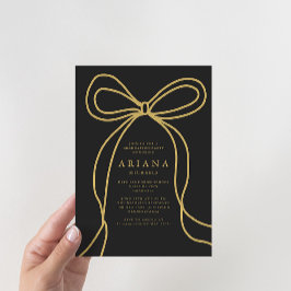 金ゴールドモダンボウ卒業パーティ招待状 案内状