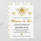 金ゴールドモダンママトゥビーベビーシャワー招待状 招待状 (正面/裏面)