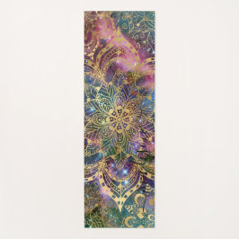 金ゴールドモダンマンダラブルーパープルネブラ名前をカスタムする ヨガマット