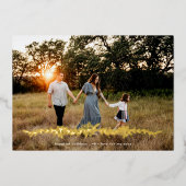 金ゴールドモダンミストレトークリスマス写真 箔シーズンカード (正面)