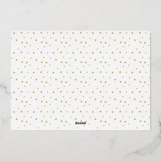 金ゴールドモダンミストレトークリスマス写真 箔シーズンカード (裏面)