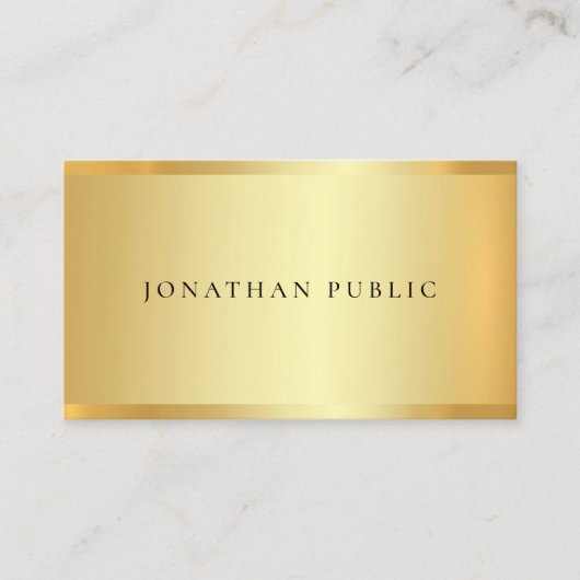 金ゴールドモダンミニマエレガントリストテンプレートシンプル 名刺 (正面)