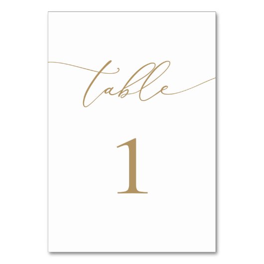 金ゴールドモダンミニマリストのテーブル番号 テーブルナンバー (正面)