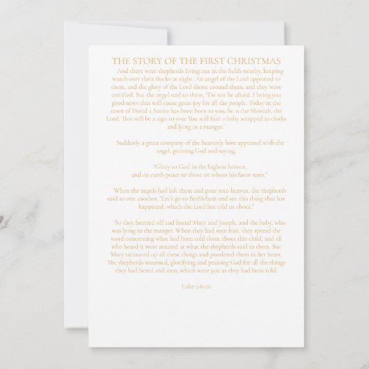 金ゴールドモダンミニマリスト宗教的3写真クリスマス シーズンカード (裏面)