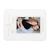 金ゴールドモダンミニマル写真家族 マグネット (横)