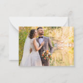 金ゴールドモダンミニマル写真結婚のサンキューカード ノートカード (裏面)