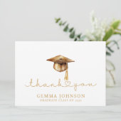 金ゴールドモダンミニマル卒業 サンキューカード (スタンド正面)