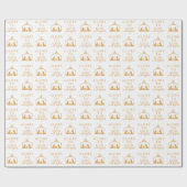 金ゴールドモダンミニマル宗教クリスマス ラッピングペーパー (フラット)