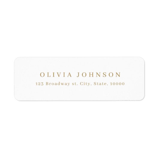 金ゴールドモダンミニマル差出人住所ラベル ラベル (正面)