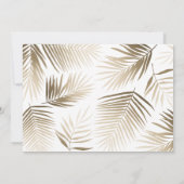 金ゴールドモダンミニマル植物性結婚熱帯病 セーブザデート (裏面)