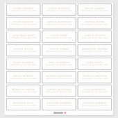 金ゴールドモダンミニマ結婚リストのゲスト住所 シール (シート)