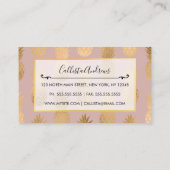 金ゴールドモダンムーヴピンクパイナップルパターン 名刺 (裏面)