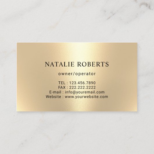 金ゴールドモダンメイド清掃サービス 名刺 (裏面)