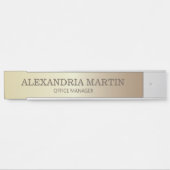 金ゴールドモダンメタリック名ジョブタイトルドアの看板 サインプレート (正面)