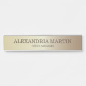 金ゴールドモダンメタリック名ジョブタイトルドアの看板 サインプレート (正面)