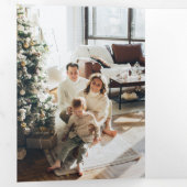 金ゴールドモダンメリークリスマスタイポグラフィマルチフォト 三つ折りカード (内部最初)