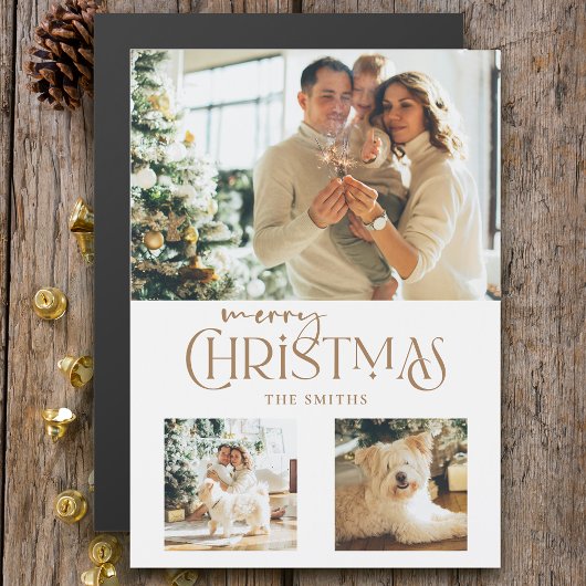 金ゴールドモダンメリークリスマスタイポグラフィ3 – 写真