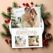 金ゴールドモダンメリークリスマスタイポグラフィ3 – 写真 シーズンカード