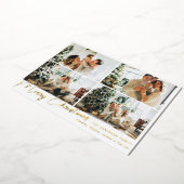 金ゴールドモダンメリークリスマスフォーフォトコラージュ 箔シーズンカード (回転した状態)