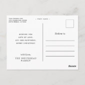 金ゴールドモダンメリークリスマスレタリングフォトブラック ポストカード (裏面)