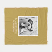 金ゴールドモダンメリークリスマスワンフォト フリースブランケット (正面(横))