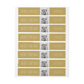 金ゴールドモダンメリークリスマスワンフォト ラップアラウンドラベル (シート)