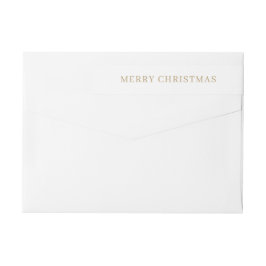 金ゴールドモダンメリークリスマス差出人住所 ラップアラウンドラベル