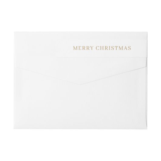 金ゴールドモダンメリークリスマス差出人住所 ラップアラウンドラベル (裏面)