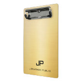 金ゴールドモダンモノグエレガントラムミニマルテンプレート ミニクリップボード (アングル2)