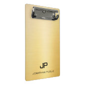 金ゴールドモダンモノグエレガントラムミニマルテンプレート ミニクリップボード (アングル)