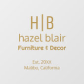 金ゴールドモダンモノグラムのロゴ ウィンドウサイン (シート)