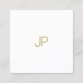 金ゴールドモダンモノグラムシックプロフェッショナルテンプレート スクエア名刺 (正面)